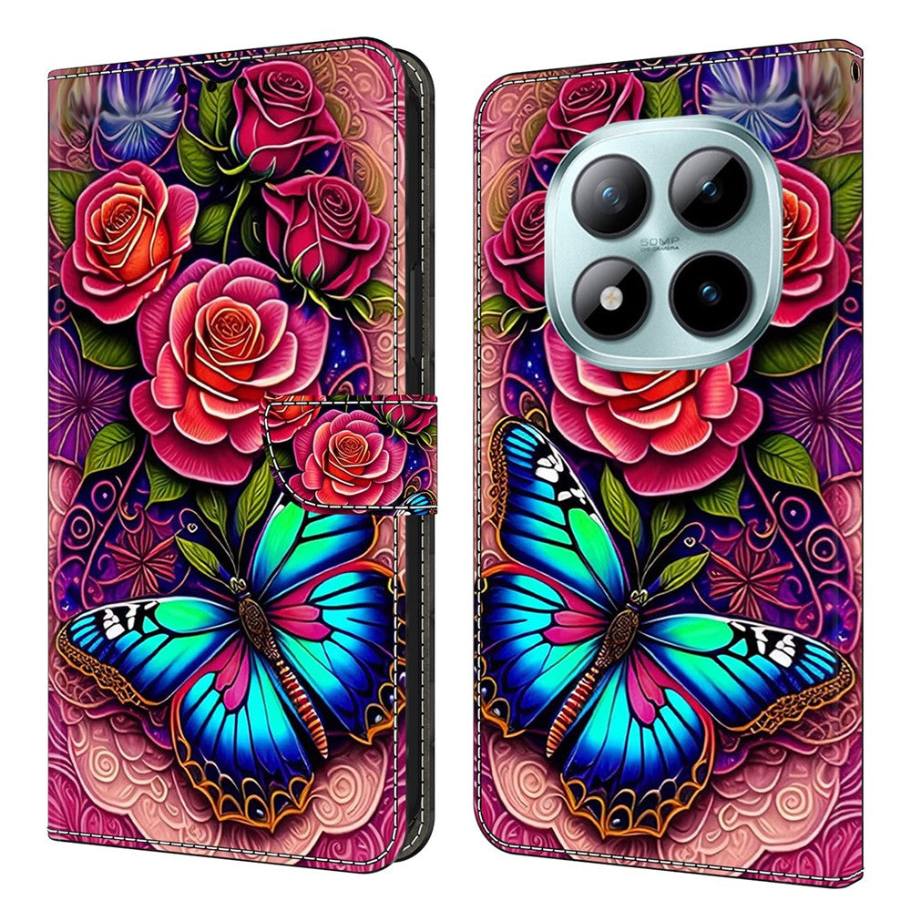 Wallet Case For Xiaomi Poco M8 5G / Redmi Note 15 5G (Global) / 15 4G (Global) PU Leather Phone Cover with Stand - Colorful Butterfly