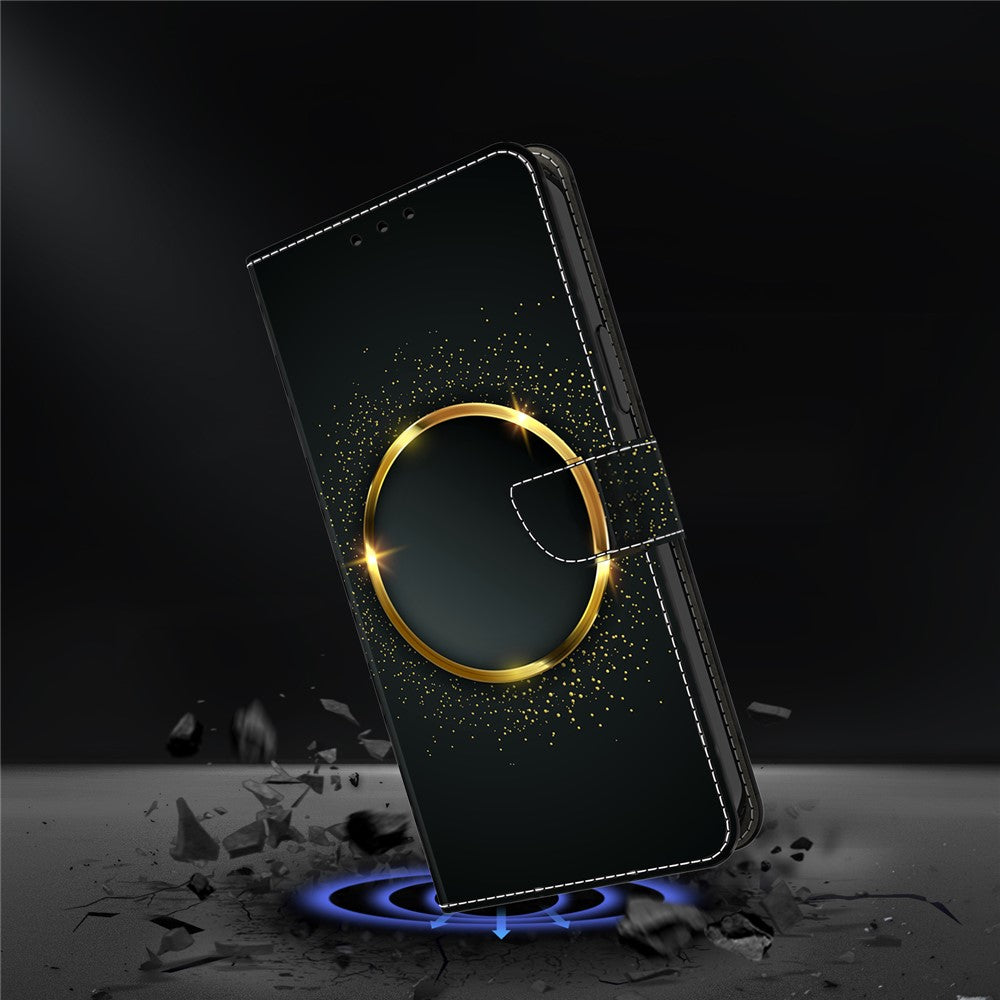 Wallet Case For Xiaomi Poco M8 5G / Redmi Note 15 5G (Global) / 15 4G (Global) PU Leather Phone Cover with Stand - Gold Ring