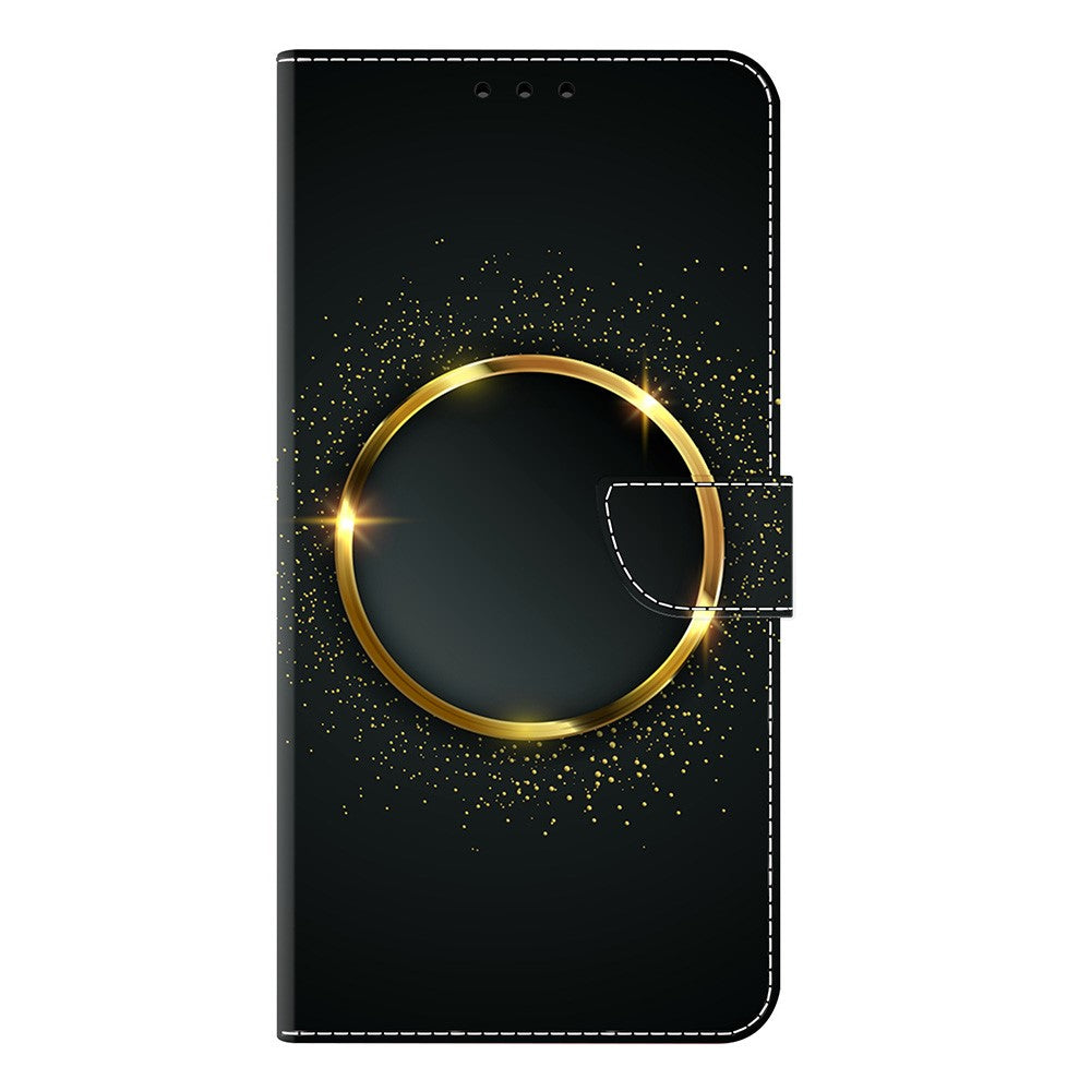 Wallet Case For Xiaomi Poco M8 5G / Redmi Note 15 5G (Global) / 15 4G (Global) PU Leather Phone Cover with Stand - Gold Ring