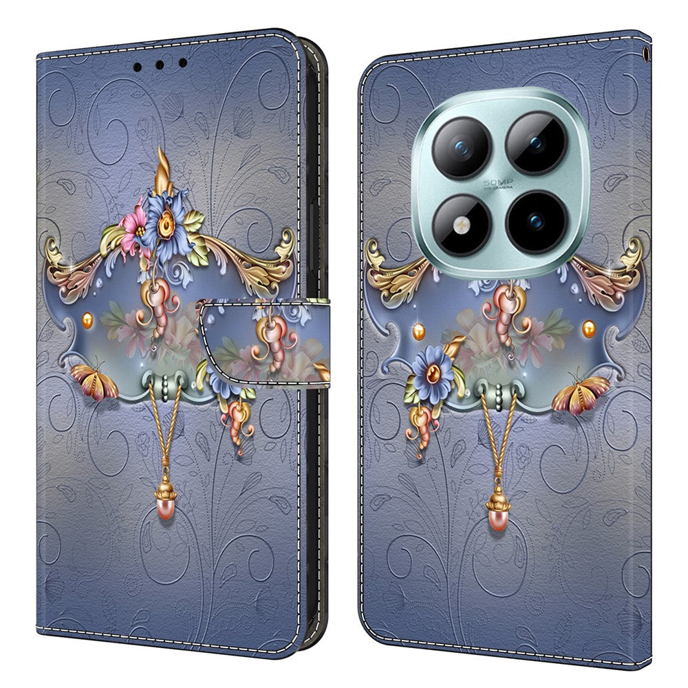 Wallet Case For Xiaomi Poco M8 5G / Redmi Note 15 5G (Global) / 15 4G (Global) PU Leather Phone Cover with Stand - Carving Flower