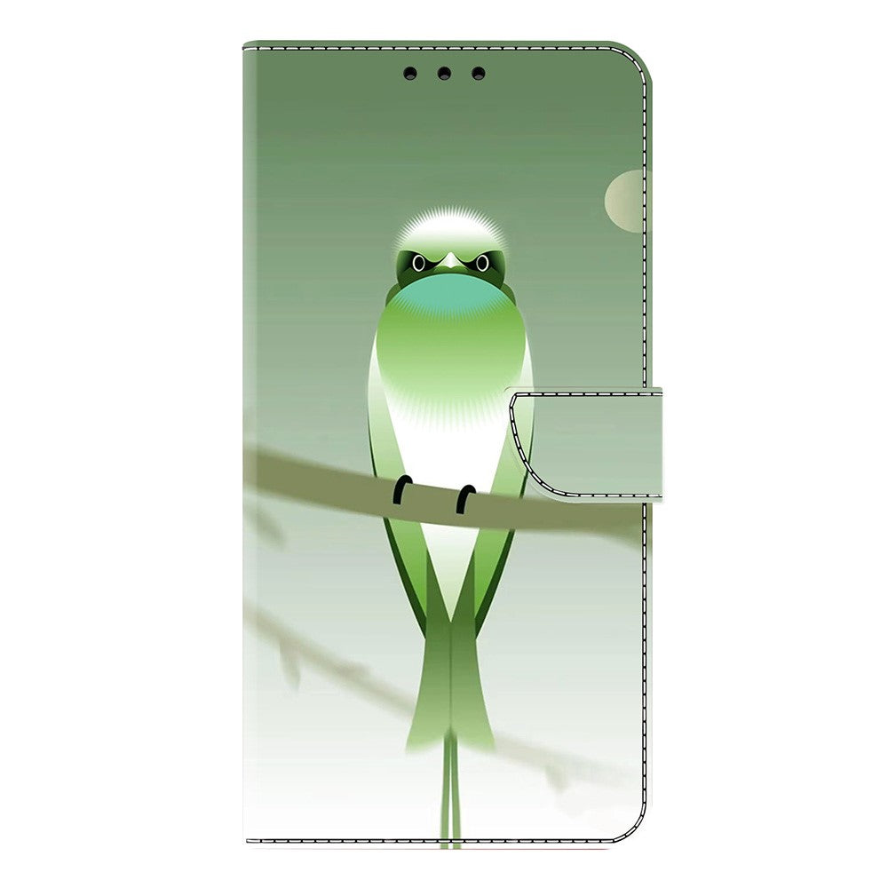 Wallet Case For Xiaomi Poco M8 5G / Redmi Note 15 5G (Global) / 15 4G (Global) PU Leather Phone Cover with Stand - Green Bird