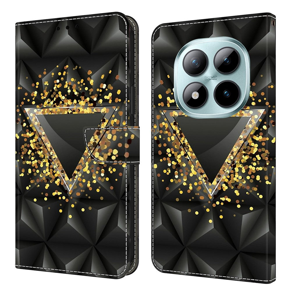 Wallet Case For Xiaomi Poco M8 5G / Redmi Note 15 5G (Global) / 15 4G (Global) PU Leather Phone Cover with Stand - Rhombus