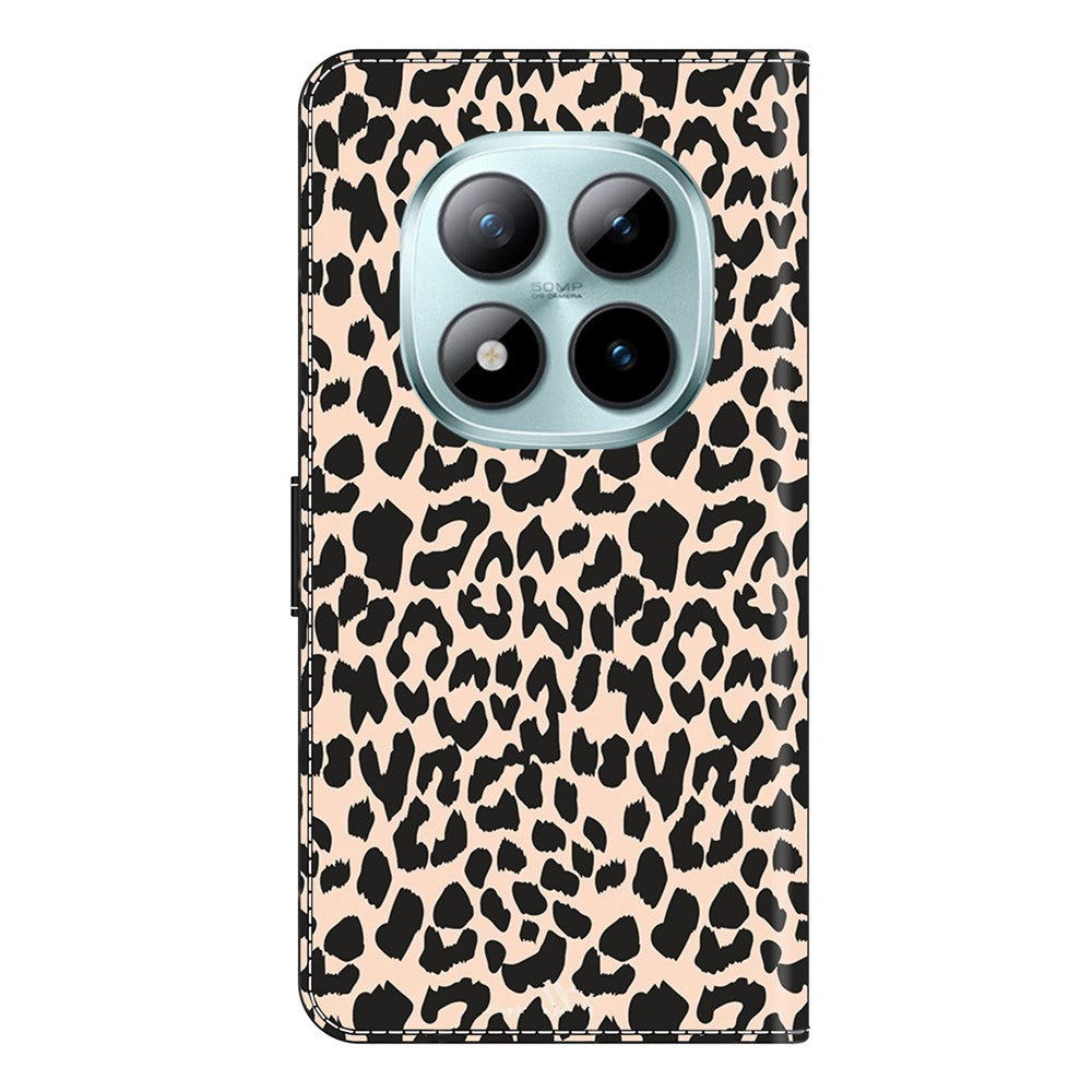 Phone Case For Xiaomi Poco M8 5G / Redmi Note 15 5G (Global) / 15 4G (Global) Pattern Printed TPU + PU Leather Flip Cover with Card Slot - Leopard Print