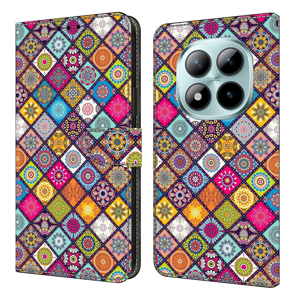 Phone Case For Xiaomi Poco M8 5G / Redmi Note 15 5G (Global) / 15 4G (Global) Pattern Printed TPU + PU Leather Flip Cover with Card Slot - Colorful Leather