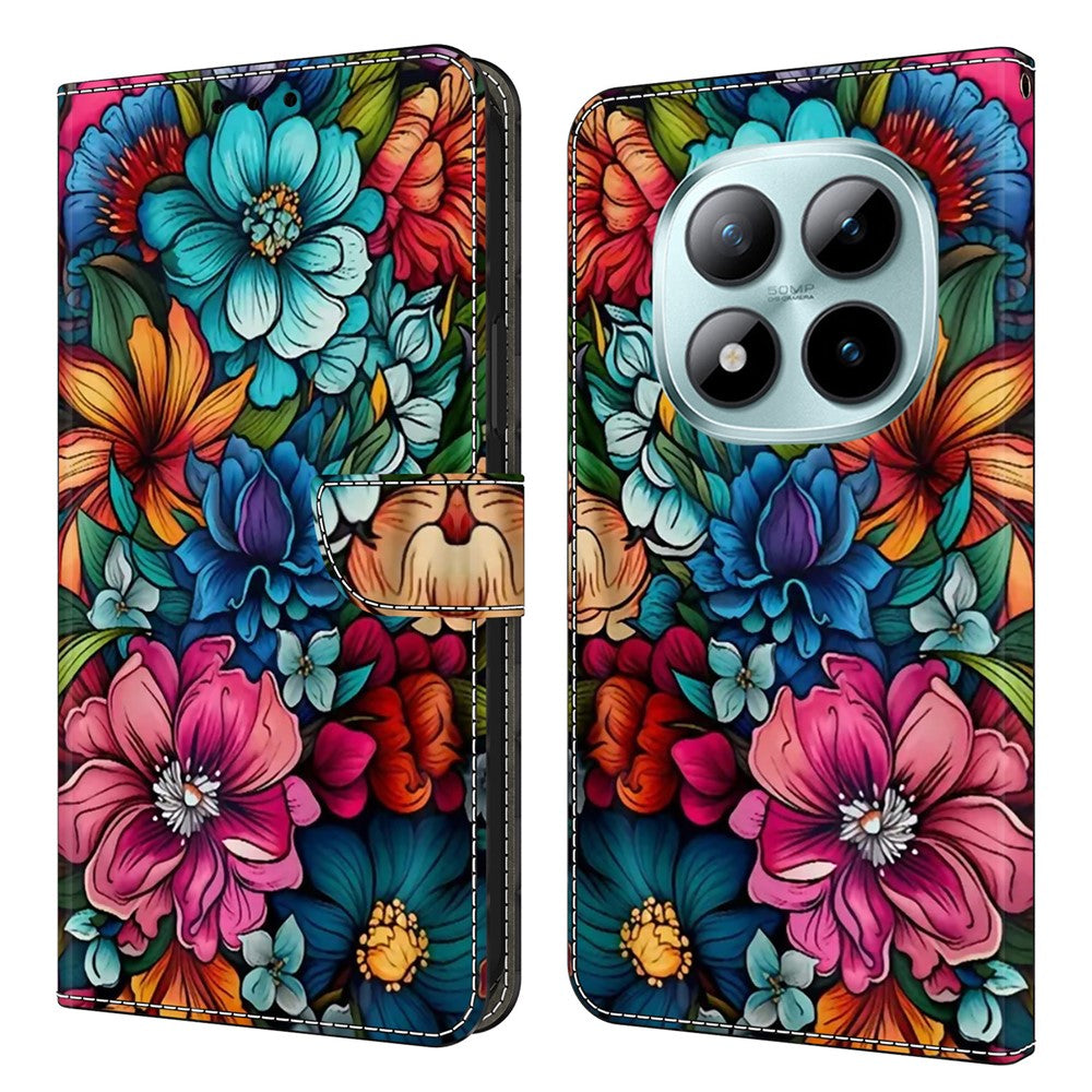 Phone Case For Xiaomi Poco M8 5G / Redmi Note 15 5G (Global) / 15 4G (Global) Pattern Printed TPU + PU Leather Flip Cover with Card Slot - Staphyllum