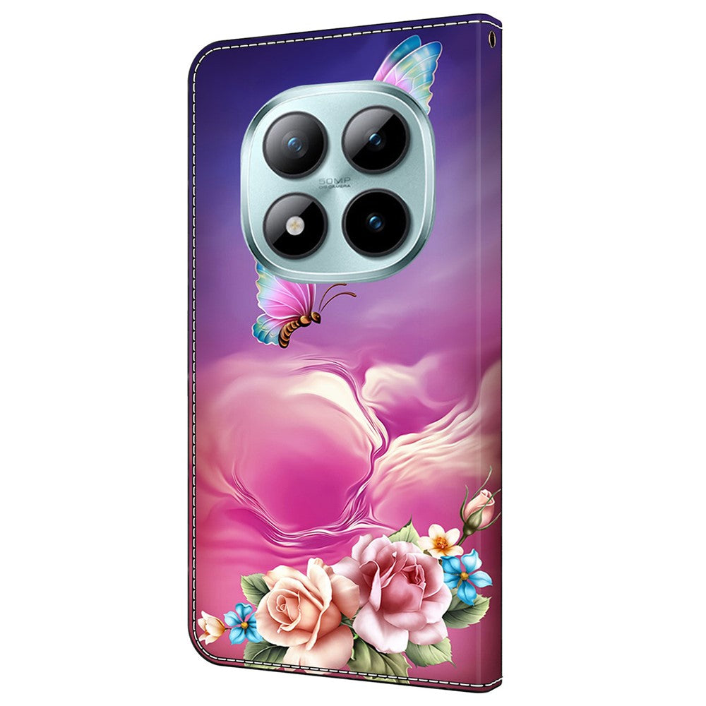 Wallet Case For Xiaomi Poco M8 5G / Redmi Note 15 5G (Global) / 15 4G (Global) Pattern Printing Stand Leather Flip Phone Cover - Floral Butterfly