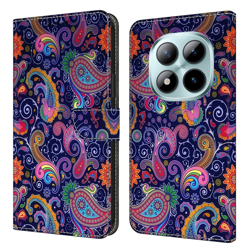 Wallet Case For Xiaomi Poco M8 5G / Redmi Note 15 5G (Global) / 15 4G (Global) Pattern Printing Stand Leather Flip Phone Cover - Ethnic Vine