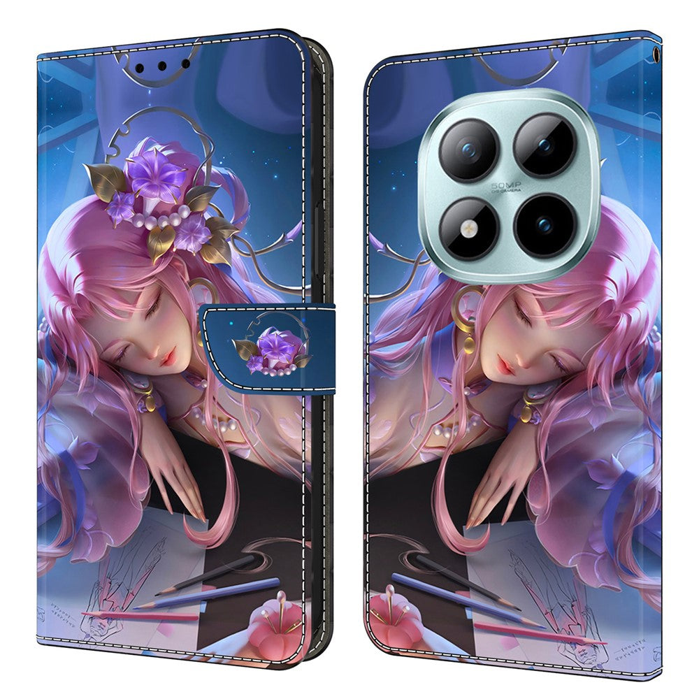 Wallet Case For Xiaomi Poco M8 5G / Redmi Note 15 5G (Global) / 15 4G (Global) Pattern Printing Stand Leather Flip Phone Cover - Sleeping Beauty