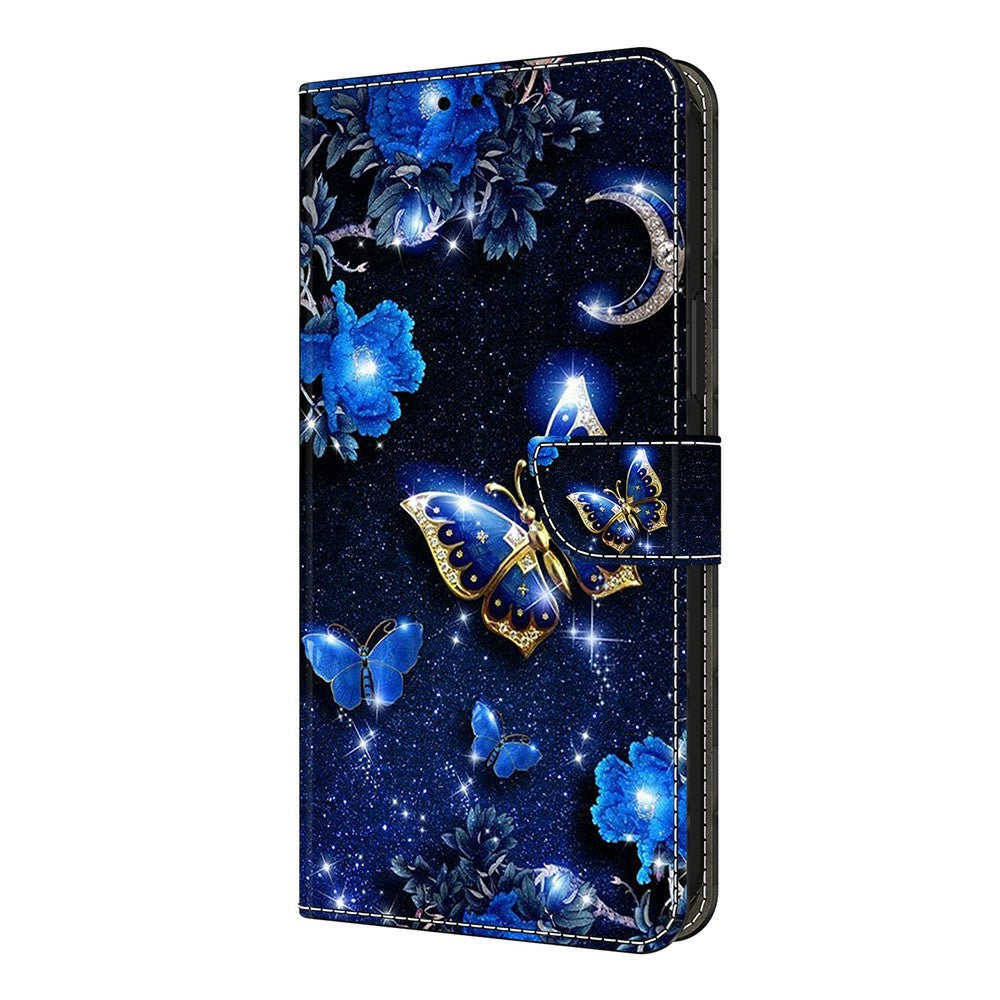 Leather Case For Xiaomi Poco M8 5G / Redmi Note 15 5G (Global) / 15 4G (Global) Pattern Printing Stand Flip Phone Cover - Brilliant Butterfly