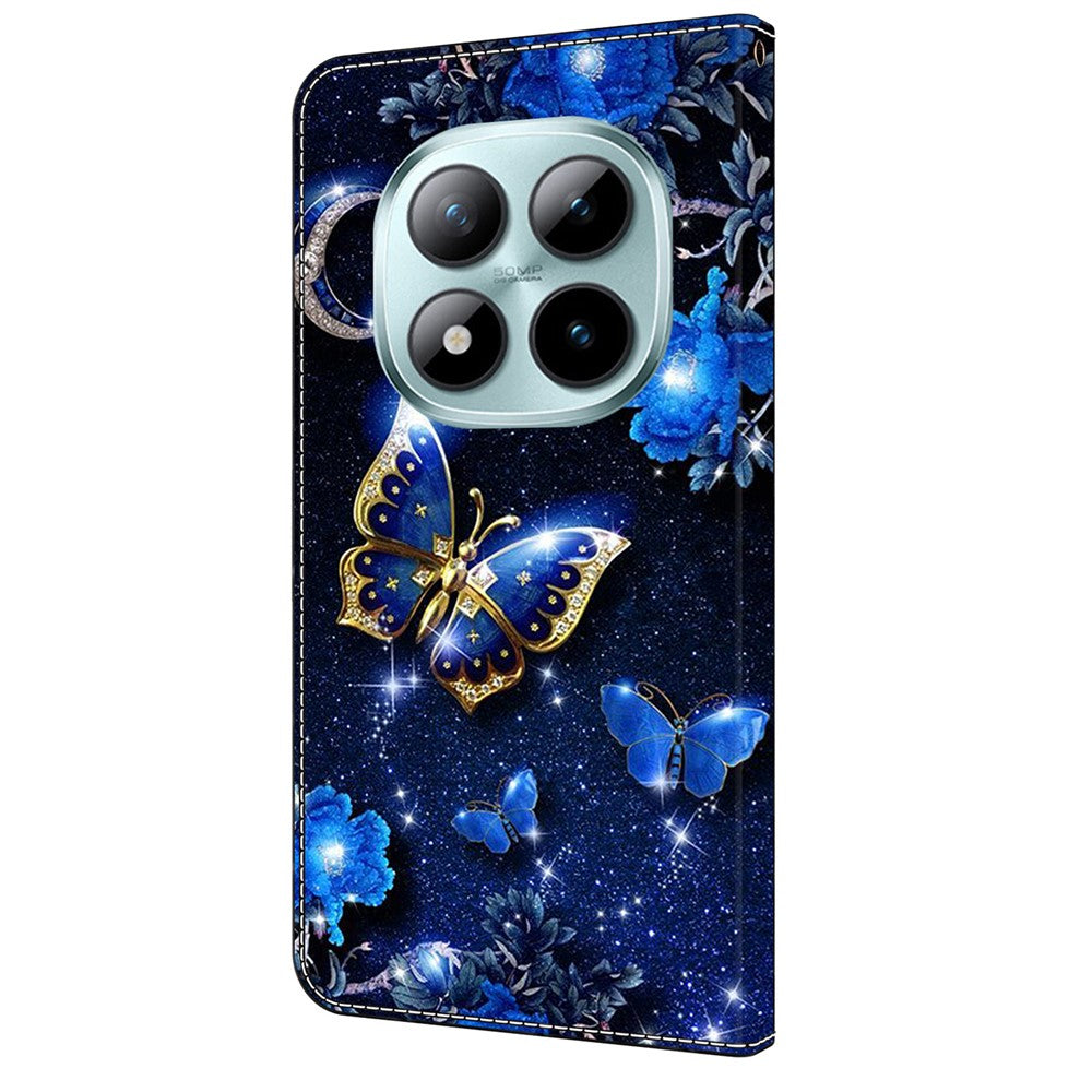 Leather Case For Xiaomi Poco M8 5G / Redmi Note 15 5G (Global) / 15 4G (Global) Pattern Printing Stand Flip Phone Cover - Brilliant Butterfly
