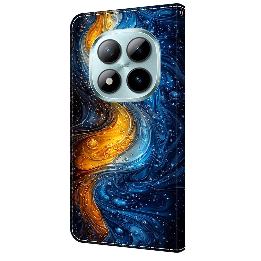 Leather Case For Xiaomi Poco M8 5G / Redmi Note 15 5G (Global) / 15 4G (Global) Pattern Printing Stand Flip Phone Cover - Liquid