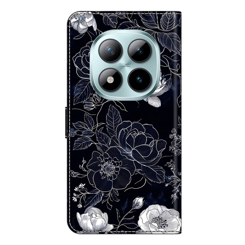 Wallet Case For Xiaomi Poco M8 5G / Redmi Note 15 5G (Global) / 15 4G (Global) Stand Pattern Printing PU Leather Flip Phone Cover - Vintage Flowers