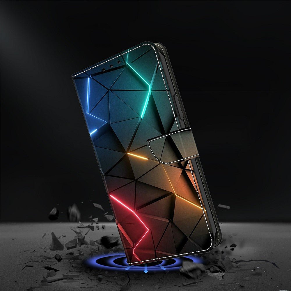 Wallet Case For Xiaomi Poco M8 5G / Redmi Note 15 5G (Global) / 15 4G (Global) Stand Pattern Printing PU Leather Flip Phone Cover - Light Cracks