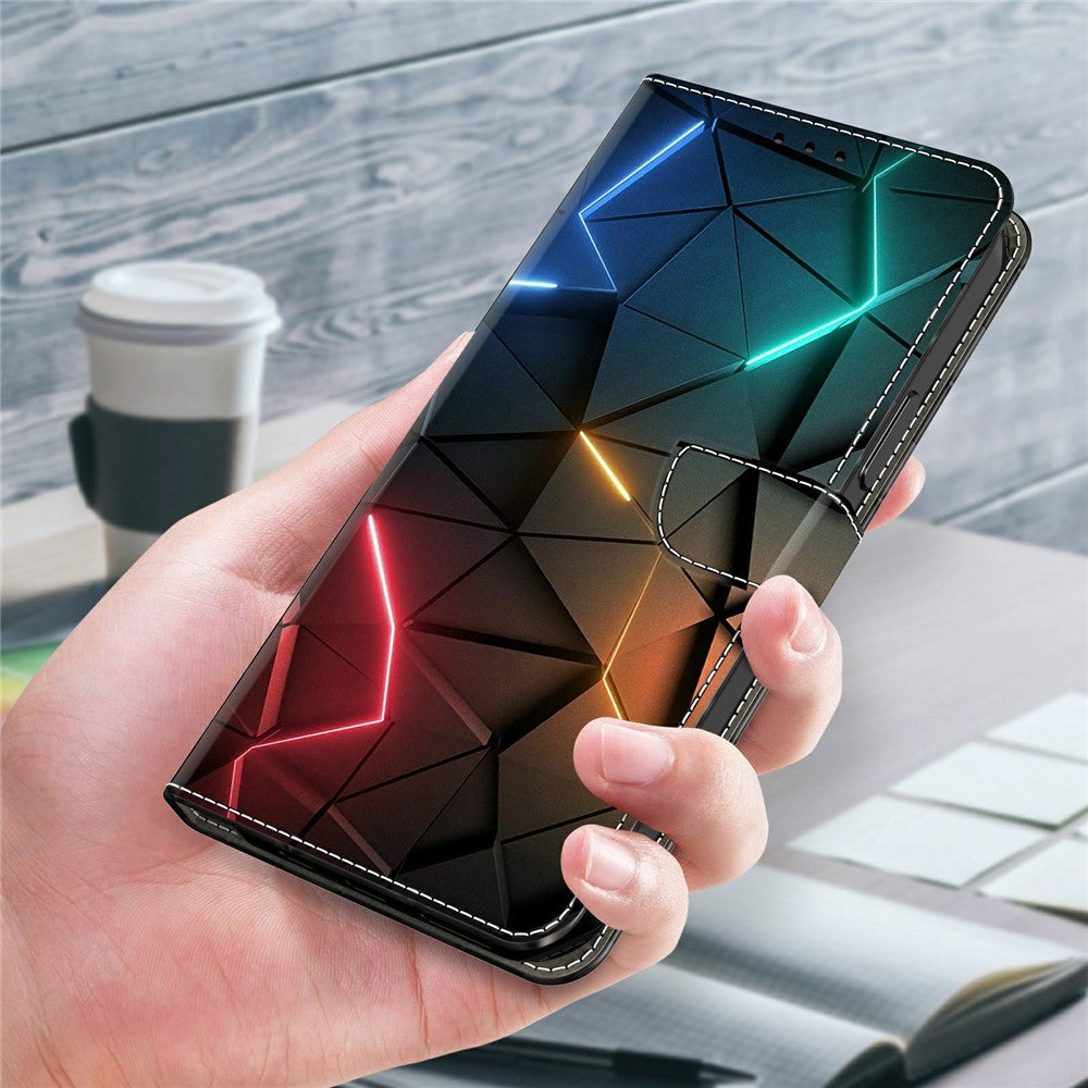 Wallet Case For Xiaomi Poco M8 5G / Redmi Note 15 5G (Global) / 15 4G (Global) Stand Pattern Printing PU Leather Flip Phone Cover - Light Cracks