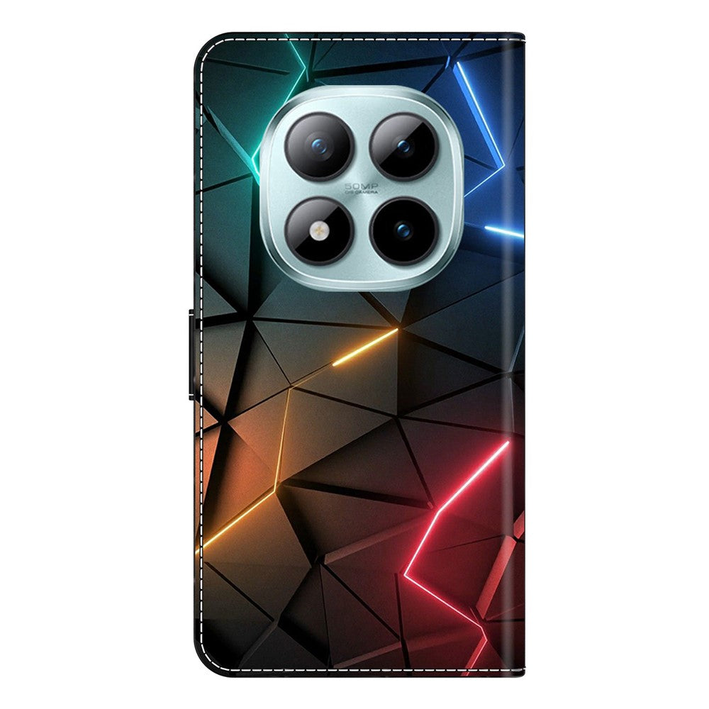 Wallet Case For Xiaomi Poco M8 5G / Redmi Note 15 5G (Global) / 15 4G (Global) Stand Pattern Printing PU Leather Flip Phone Cover - Light Cracks