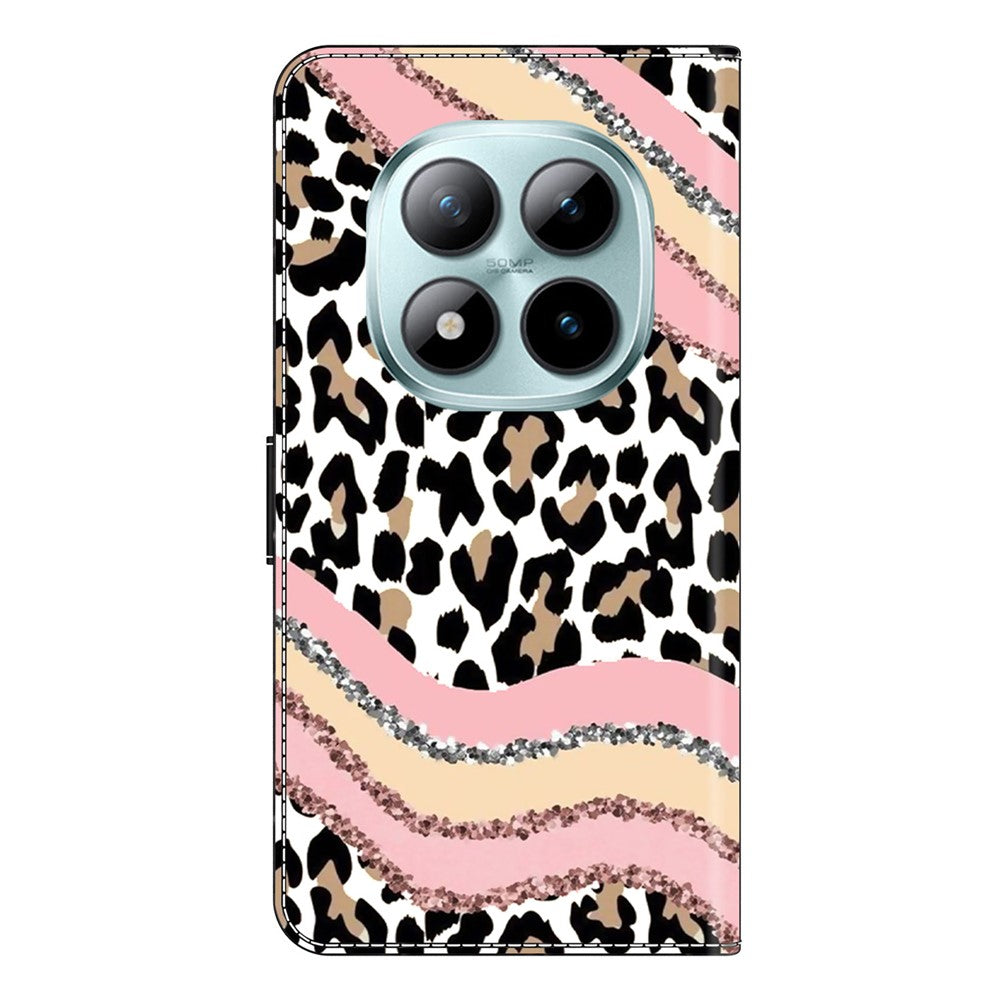 Wallet Case For Xiaomi Poco M8 5G / Redmi Note 15 5G (Global) / 15 4G (Global) Stand Pattern Printing PU Leather Flip Phone Cover - Striped Leopard