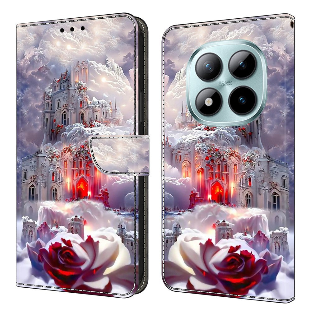 Wallet Case For Xiaomi Poco M8 5G / Redmi Note 15 5G (Global) / 15 4G (Global) Stand Pattern Printing PU Leather Flip Phone Cover - Castle