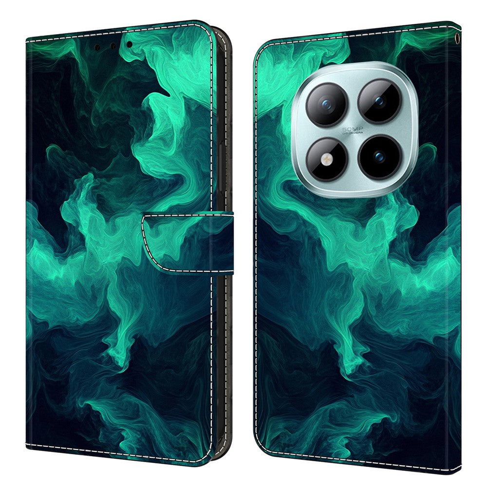 Wallet Case For Xiaomi Poco M8 5G / Redmi Note 15 5G (Global) / 15 4G (Global) Stand Pattern Printing PU Leather Flip Phone Cover - Smoke