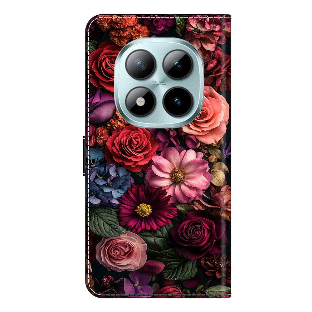 Wallet Case For Xiaomi Poco M8 5G / Redmi Note 15 5G (Global) / 15 4G (Global) Pattern Printing PU Leather Flip Stand Phone Cover - Floral