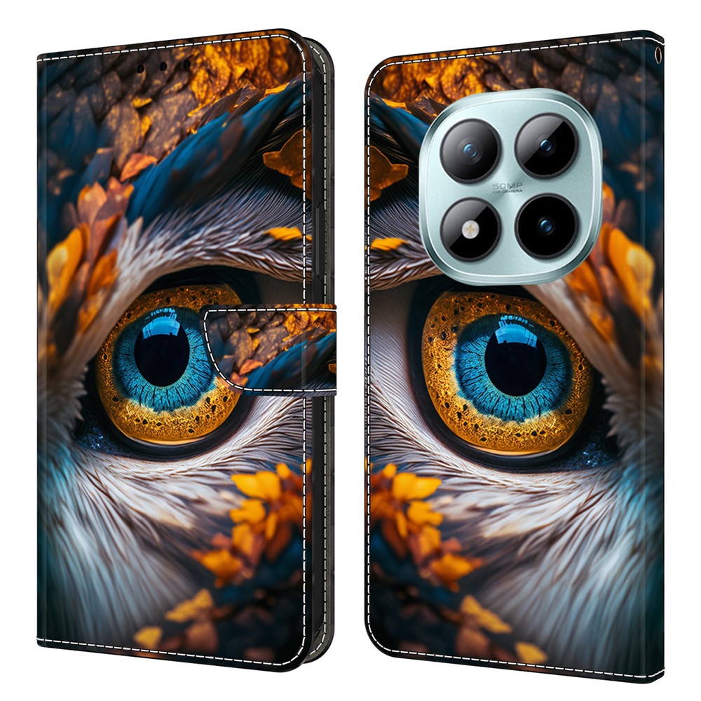 Wallet Case For Xiaomi Poco M8 5G / Redmi Note 15 5G (Global) / 15 4G (Global) Pattern Printing PU Leather Flip Stand Phone Cover - Blue Eyes