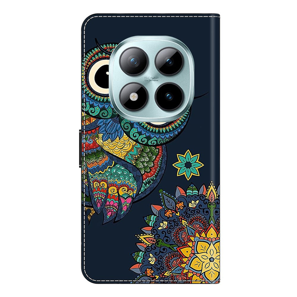 Wallet Case For Xiaomi Poco M8 5G / Redmi Note 15 5G (Global) / 15 4G (Global) Pattern Printing PU Leather Flip Stand Phone Cover - Mandala Owl