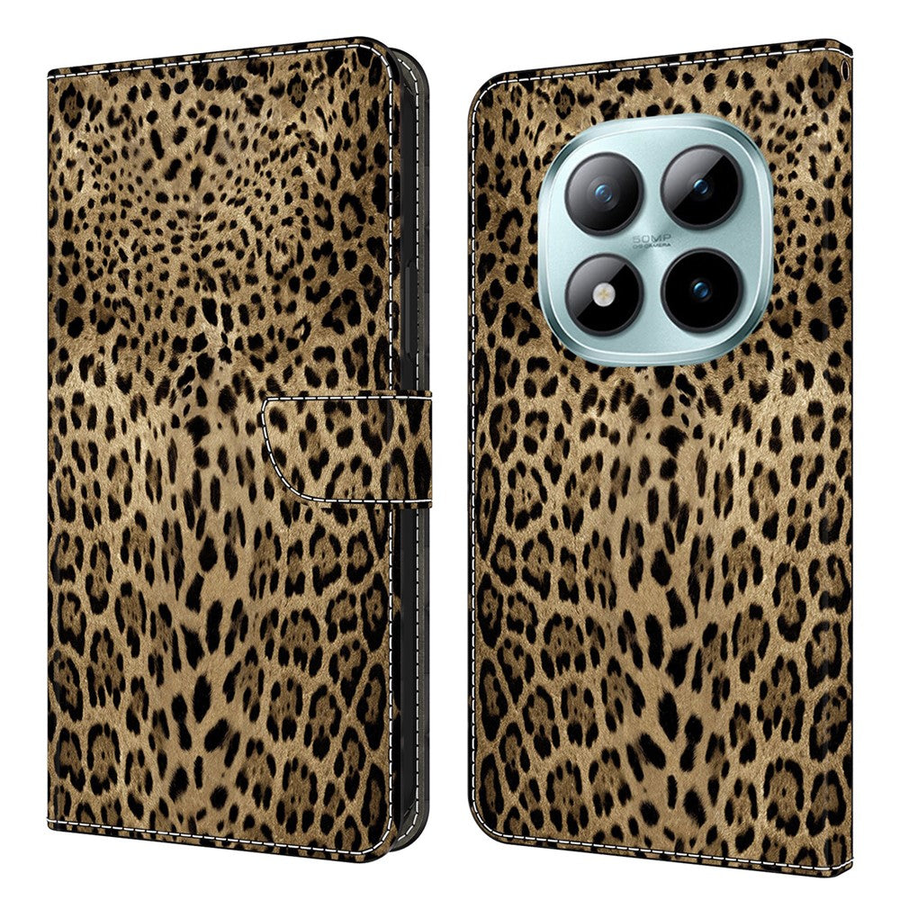 Wallet Case For Xiaomi Poco M8 5G / Redmi Note 15 5G (Global) / 15 4G (Global) Pattern Printing PU Leather Flip Stand Phone Cover - Leopard Print