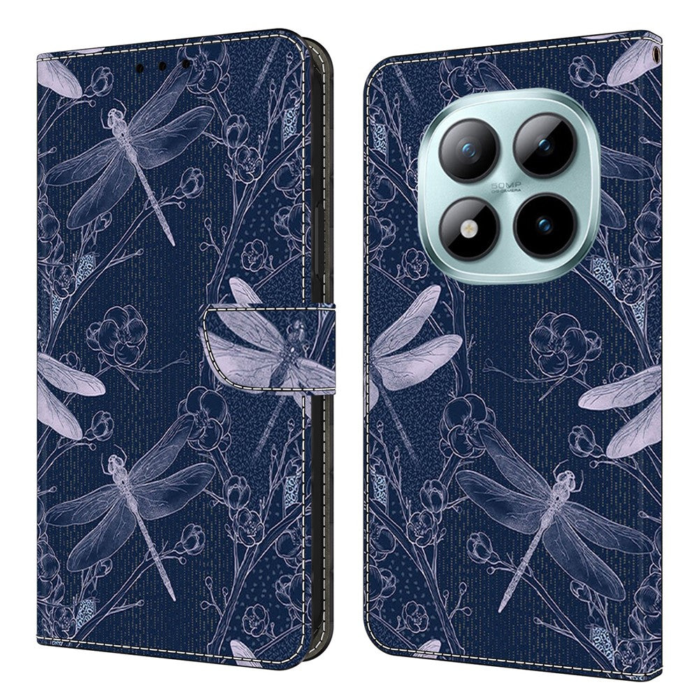 Wallet Case For Xiaomi Poco M8 5G / Redmi Note 15 5G (Global) / 15 4G (Global) Pattern Printing PU Leather Flip Stand Phone Cover - Dragonfly