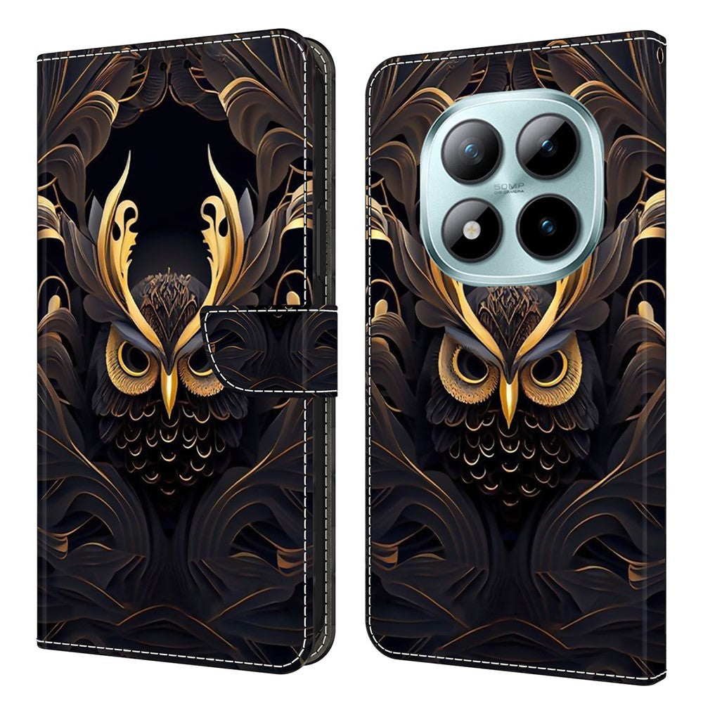 Wallet Case For Xiaomi Poco M8 5G / Redmi Note 15 5G (Global) / 15 4G (Global) Pattern Printing PU Leather Flip Stand Phone Cover - Owl