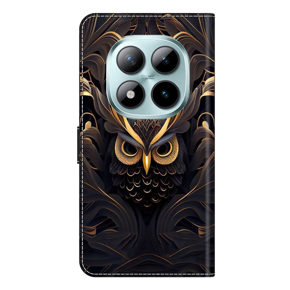 Wallet Case For Xiaomi Poco M8 5G / Redmi Note 15 5G (Global) / 15 4G (Global) Pattern Printing PU Leather Flip Stand Phone Cover - Owl
