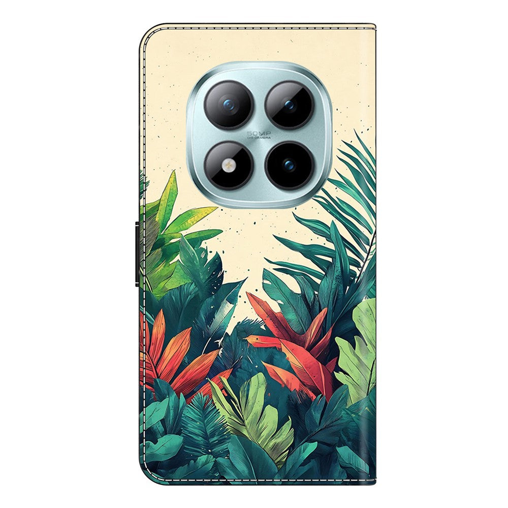 Wallet Case For Xiaomi Poco M8 5G / Redmi Note 15 5G (Global) / 15 4G (Global) Pattern Printing PU Leather Flip Stand Phone Cover - Leaves