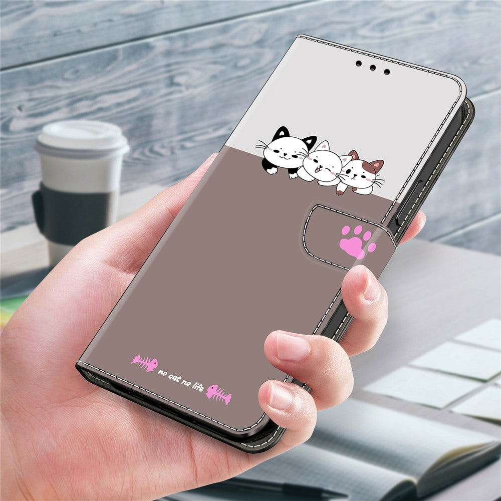 Wallet Case For Xiaomi Poco M8 5G / Redmi Note 15 5G (Global) / 15 4G (Global) Foldable Stand Pattern Printing PU Leather Flip Phone Cover - Cats