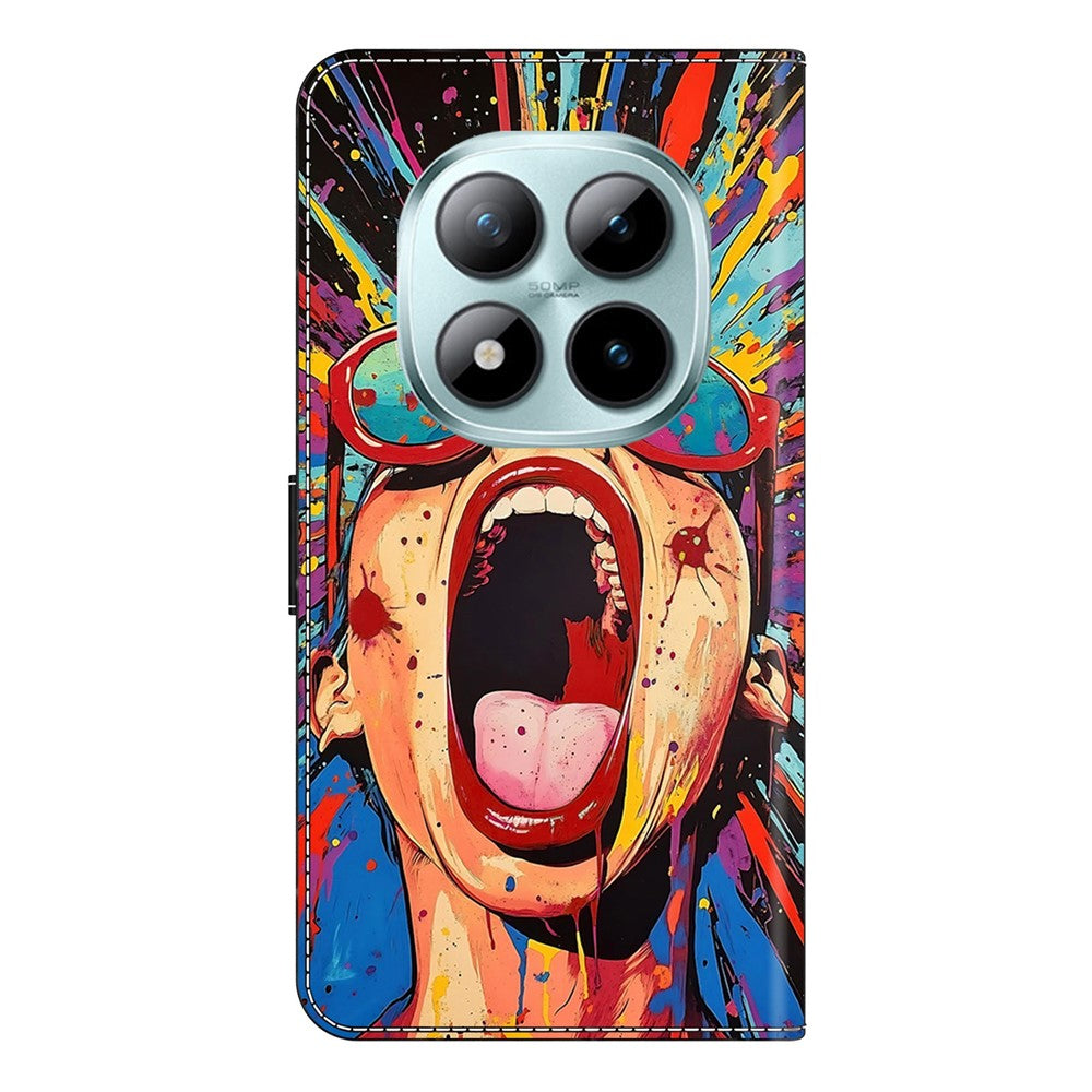 Wallet Case For Xiaomi Poco M8 5G / Redmi Note 15 5G (Global) / 15 4G (Global) Foldable Stand Pattern Printing PU Leather Flip Phone Cover - Graffiti Scream