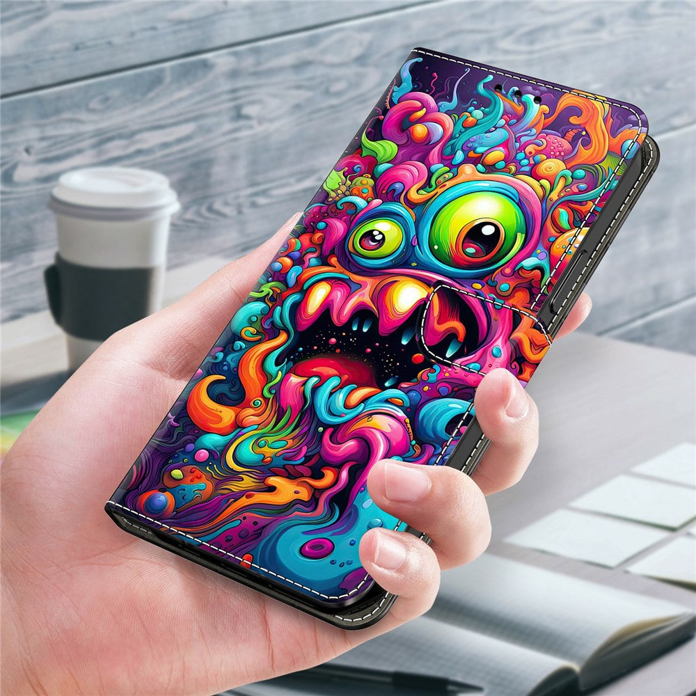 Wallet Case For Xiaomi Poco M8 5G / Redmi Note 15 5G (Global) / 15 4G (Global) Foldable Stand Pattern Printing PU Leather Flip Phone Cover - Graffiti Qilin