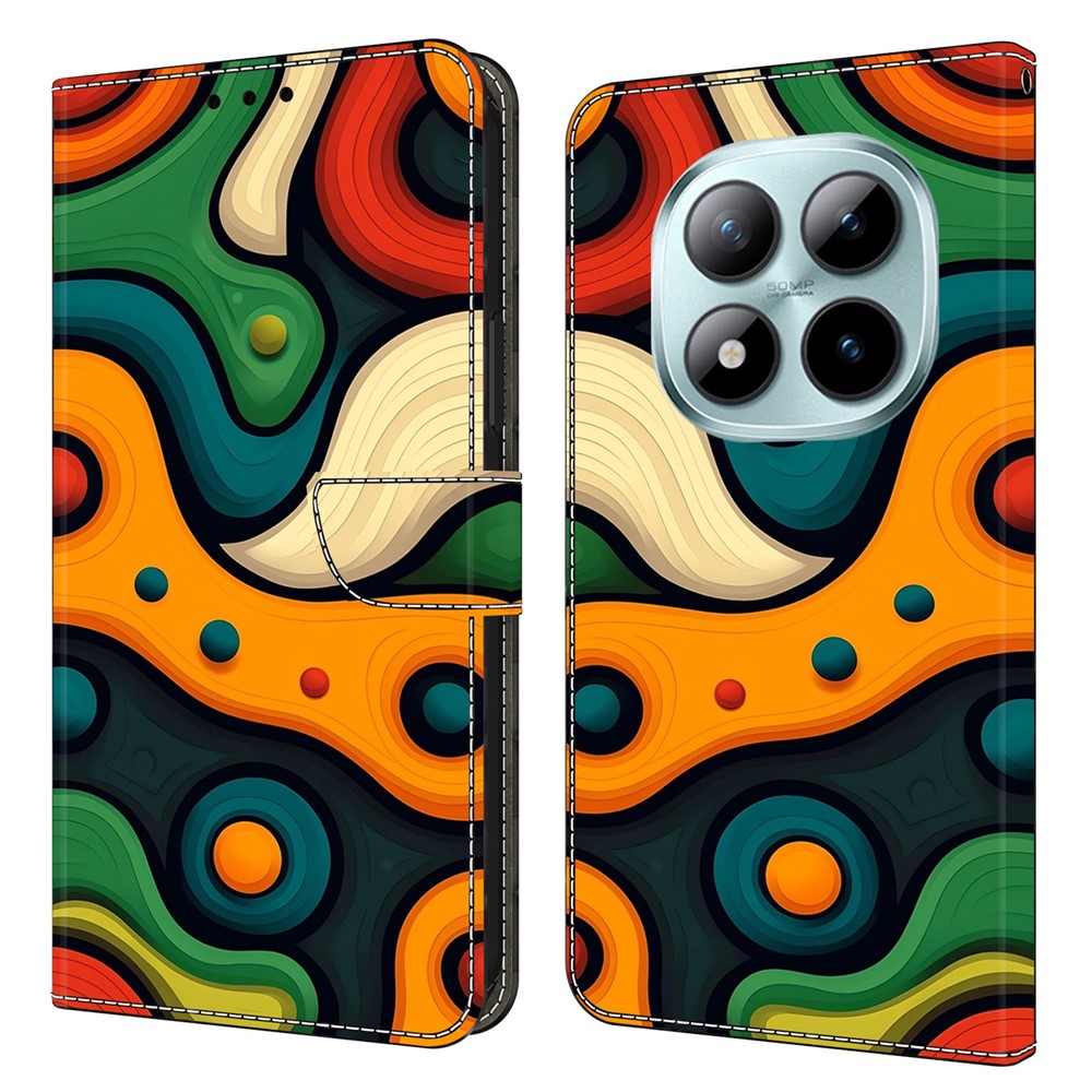 Wallet Case For Xiaomi Poco M8 5G / Redmi Note 15 5G (Global) / 15 4G (Global) Foldable Stand Pattern Printing PU Leather Flip Phone Cover - Painted