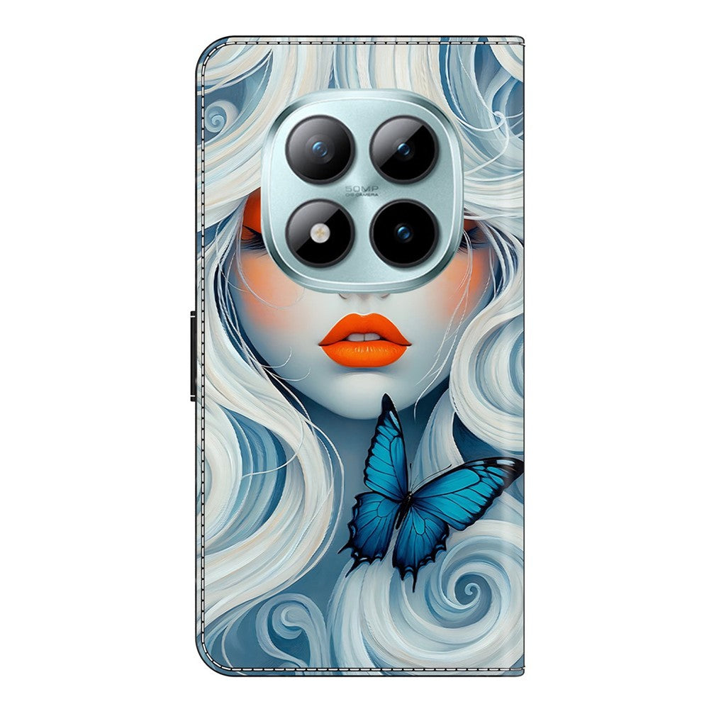 Wallet Case For Xiaomi Poco M8 5G / Redmi Note 15 5G (Global) / 15 4G (Global) Foldable Stand Pattern Printing PU Leather Flip Phone Cover - Snow Woman