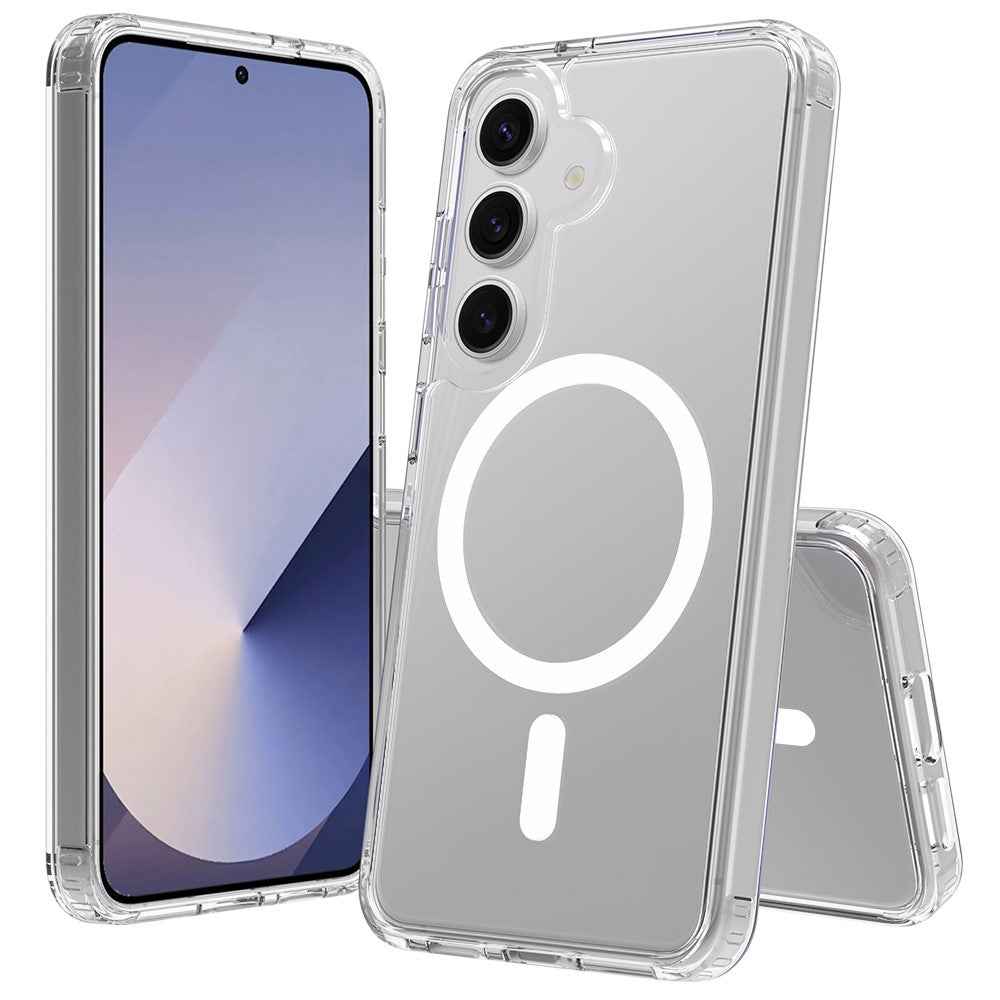 For Samsung Galaxy A57 5G Magnetic Case 2.0mm Scratch Resistant TPU + PC Phone Cover - Transparent