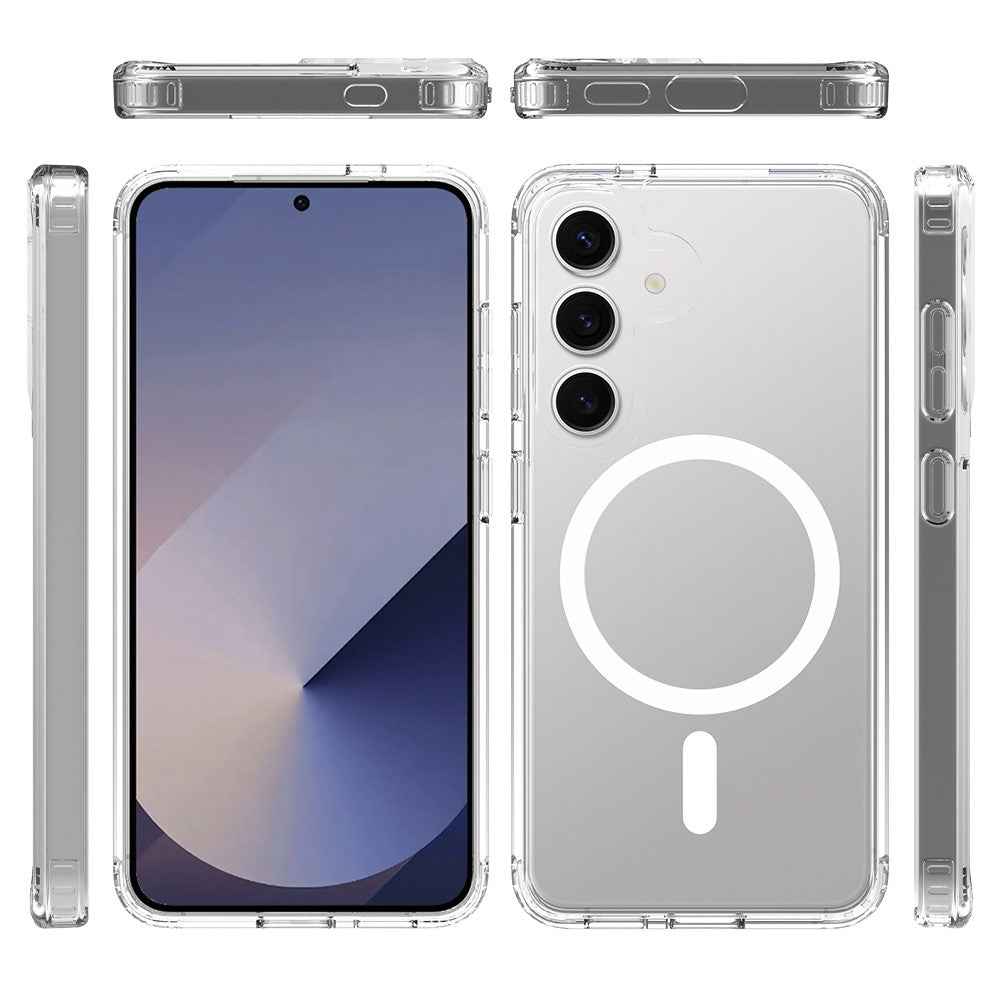For Samsung Galaxy A57 5G Magnetic Case 2.0mm Scratch Resistant TPU + PC Phone Cover - Transparent