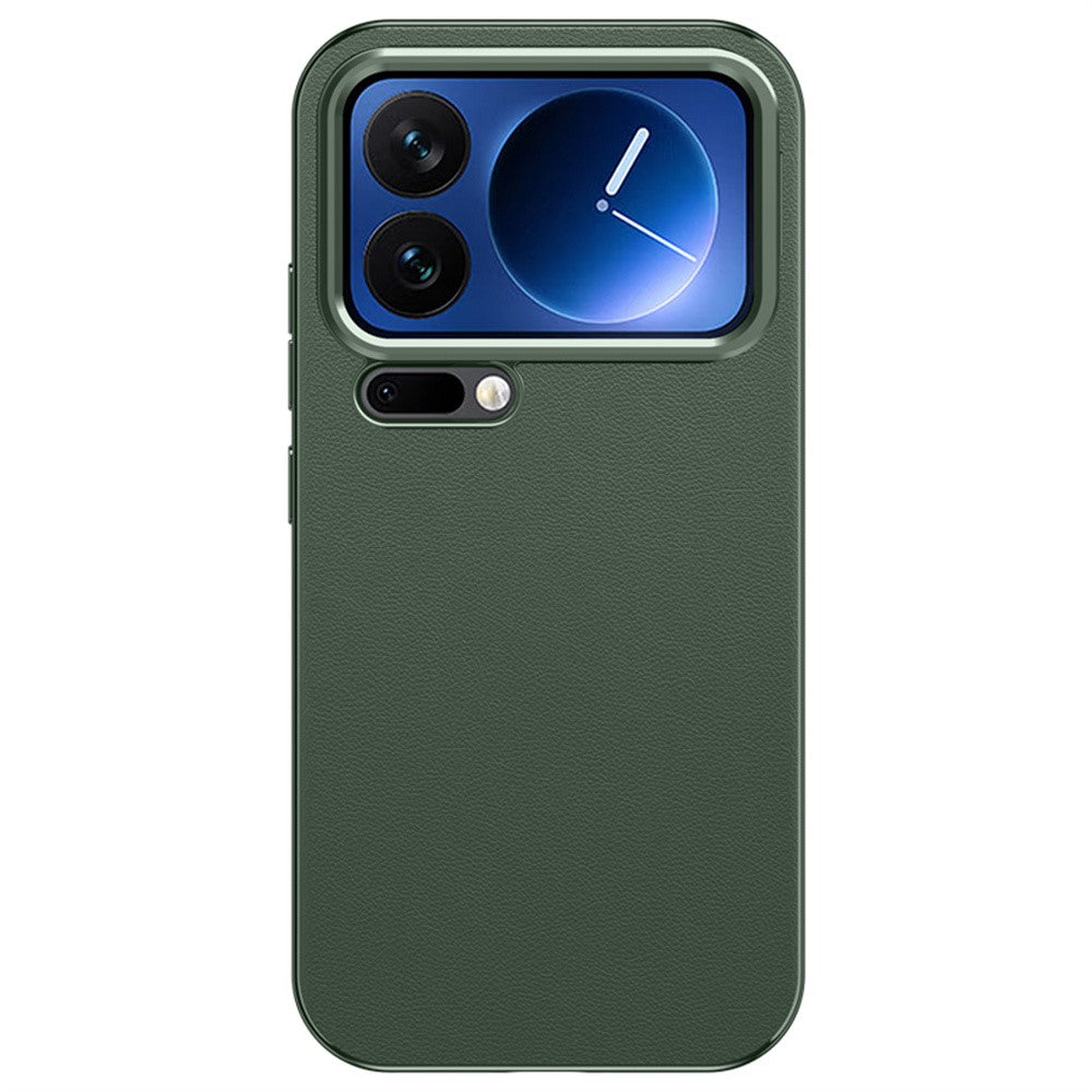 For Xiaomi 17 Pro Max Case with Lens Guard Kickstand Anti Drop TPU+PU Phone Back Cover - Green