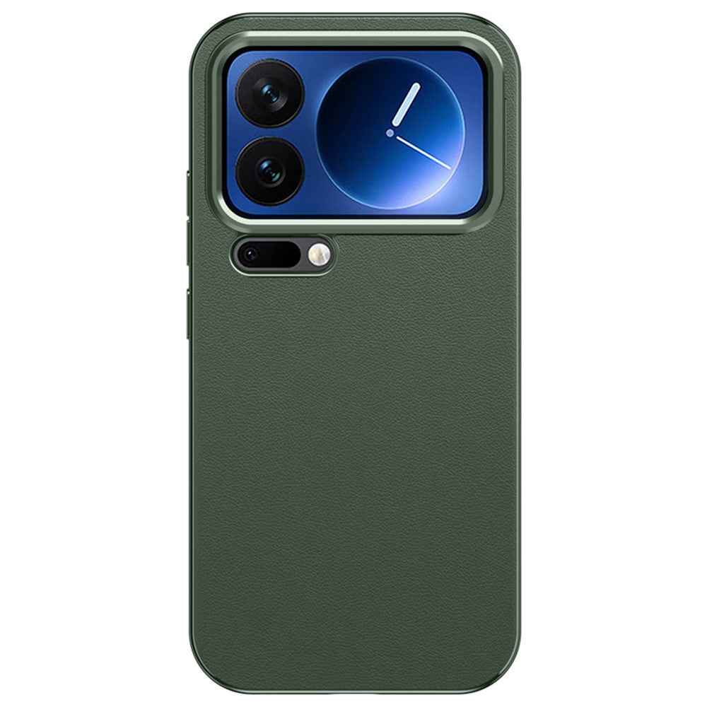 For Xiaomi 17 Pro Case with Lens Guard Kickstand Anti Drop TPU+PU Phone Back Cover - Green