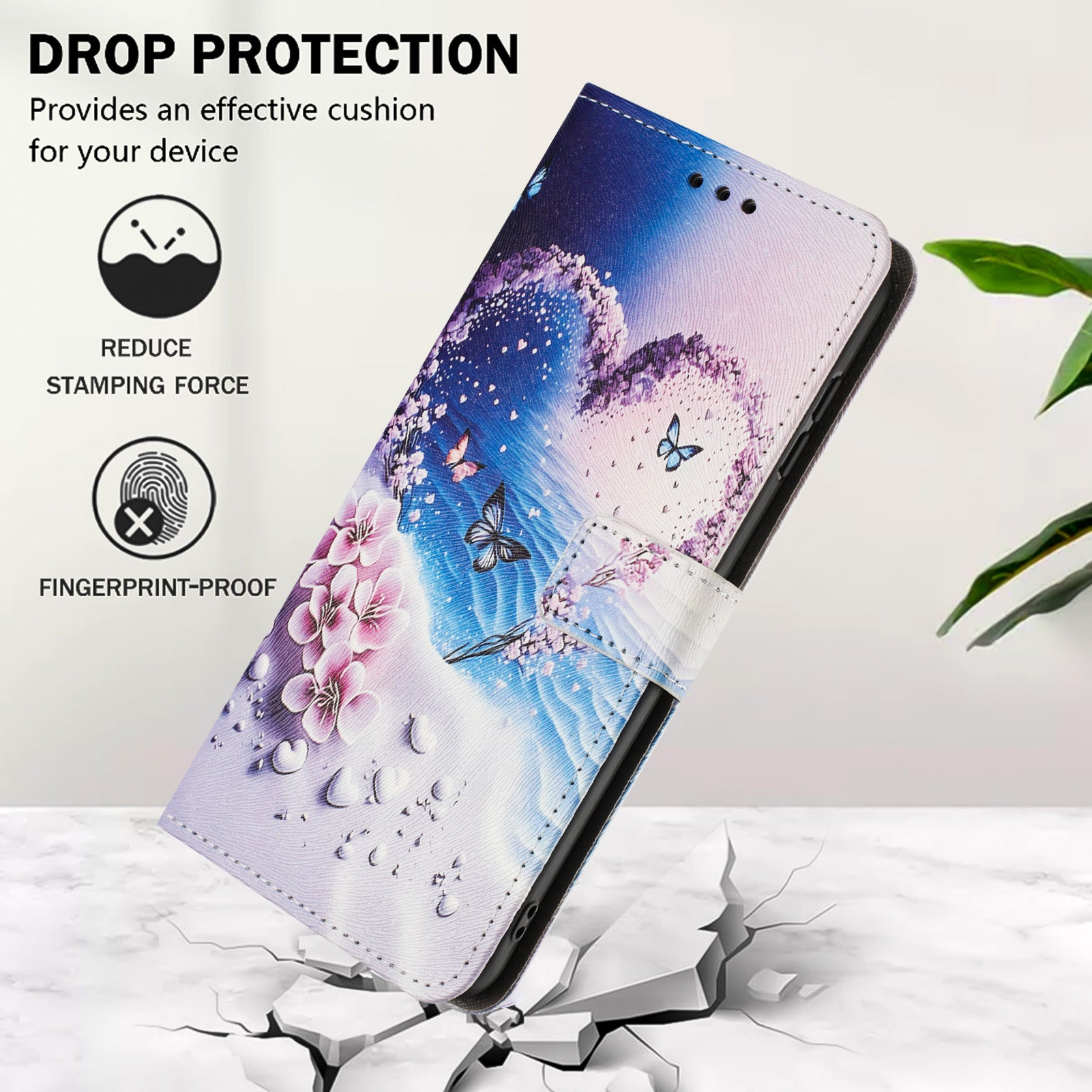 For Xiaomi Poco M8 Pro 5G / Redmi Note 15 Pro+ 5G (Global) Wallet Case Pattern Printing PU Leather Phone Cover with Lanyard - Heart Butterfly