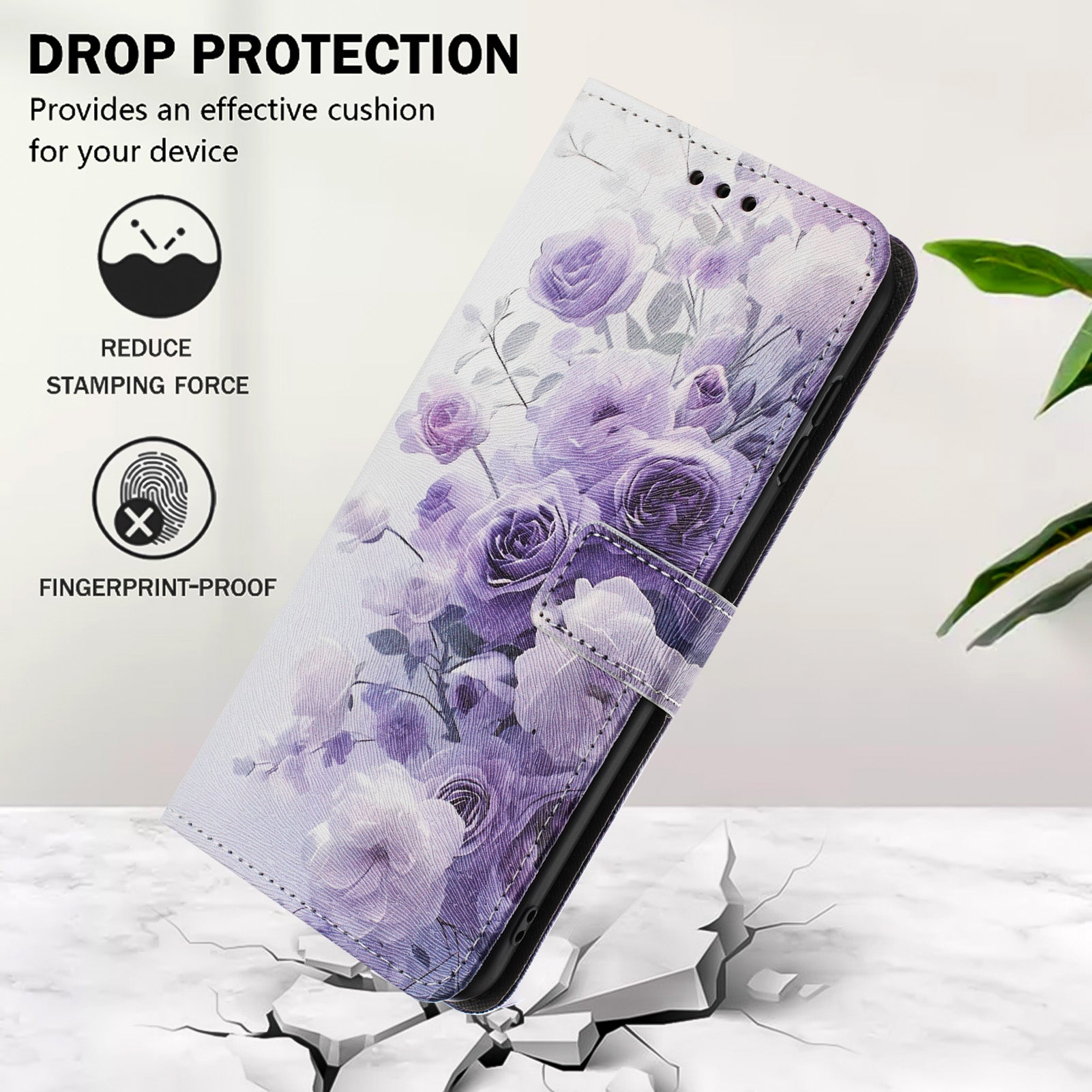 For Xiaomi Poco M8 Pro 5G / Redmi Note 15 Pro+ 5G (Global) Wallet Case Pattern Printing PU Leather Phone Cover with Lanyard - Purple Rose