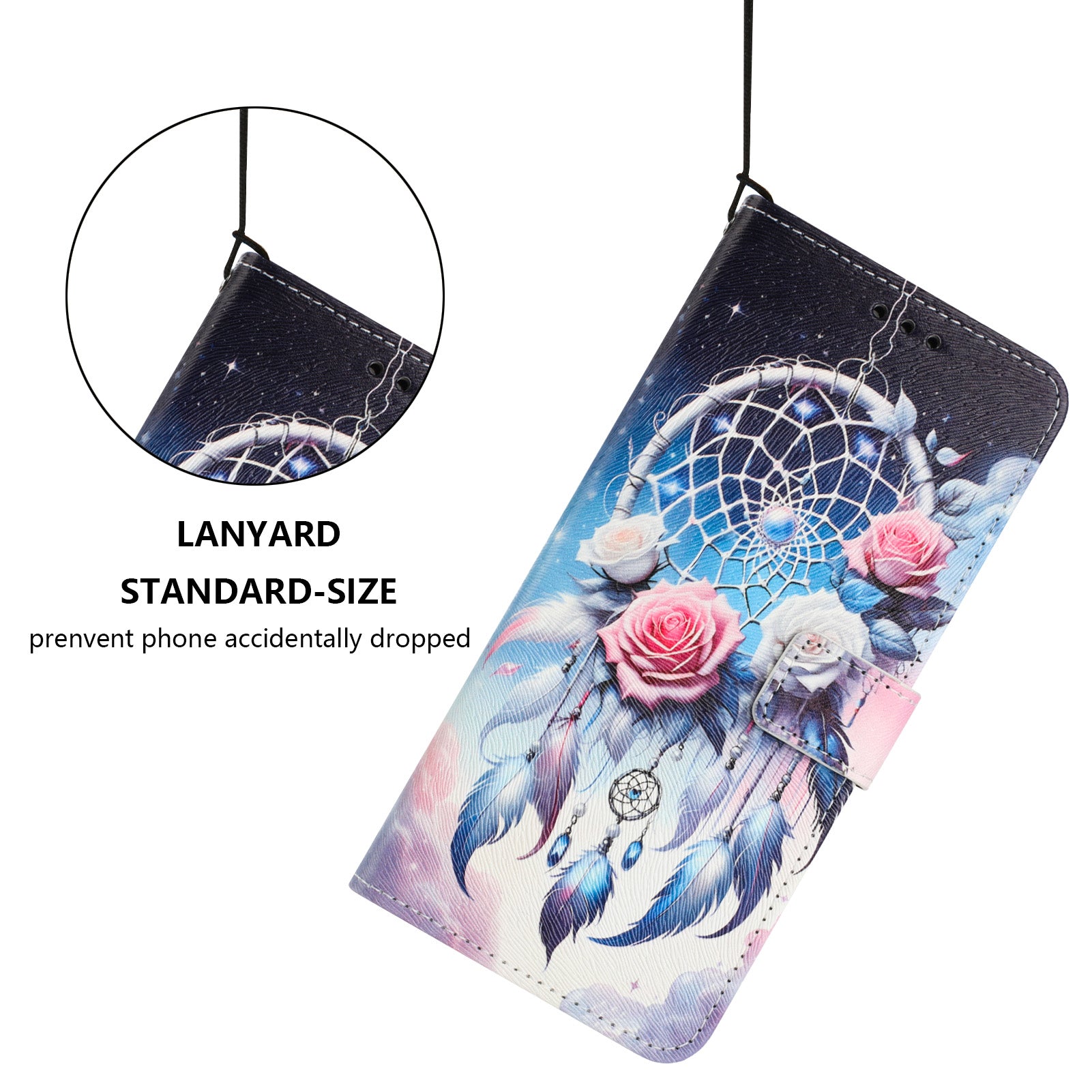 For Xiaomi Redmi Note 15 Pro 5G (Global) Wallet Case Pattern Printing PU Leather Phone Cover with Lanyard - Flower Wind Chime