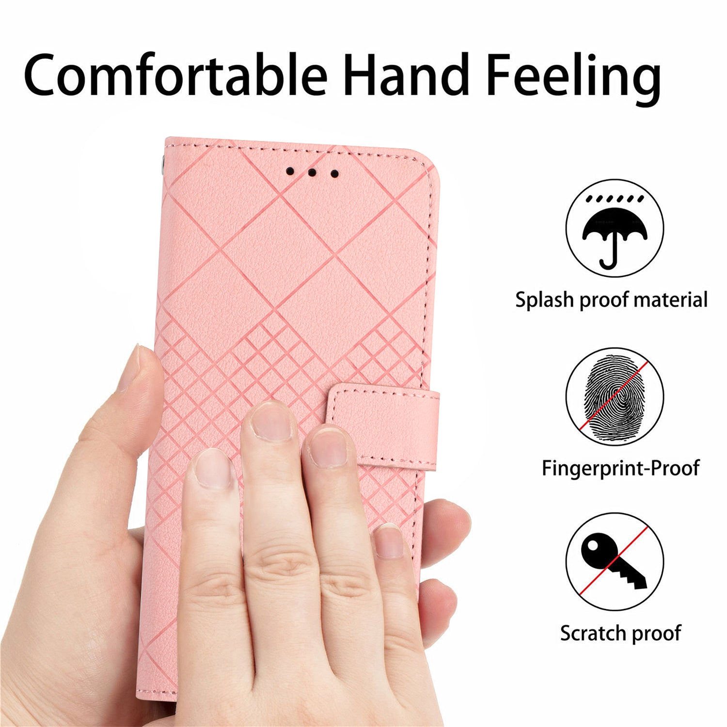 For Xiaomi Poco M8 5G / Redmi Note 15 5G (Global) / 15 4G (Global) Case Wallet Imprint PU Leather Flip Folio Phone Cover - Pink