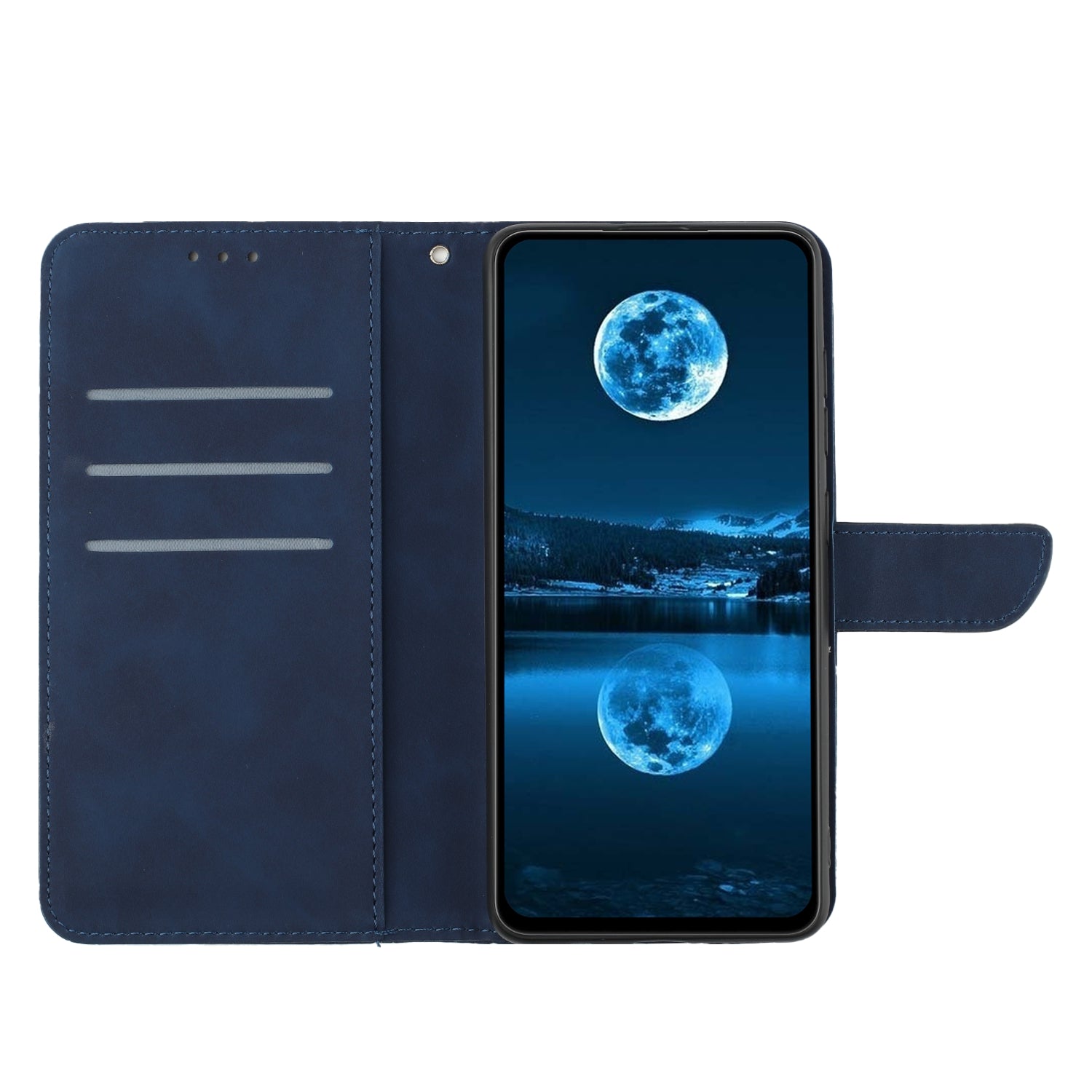 For Xiaomi Poco M8 5G / Redmi Note 15 5G (Global) / 15 4G (Global) Case Skin Touch Lines Imprinted PU Leather Flip Phone Cover - Blue