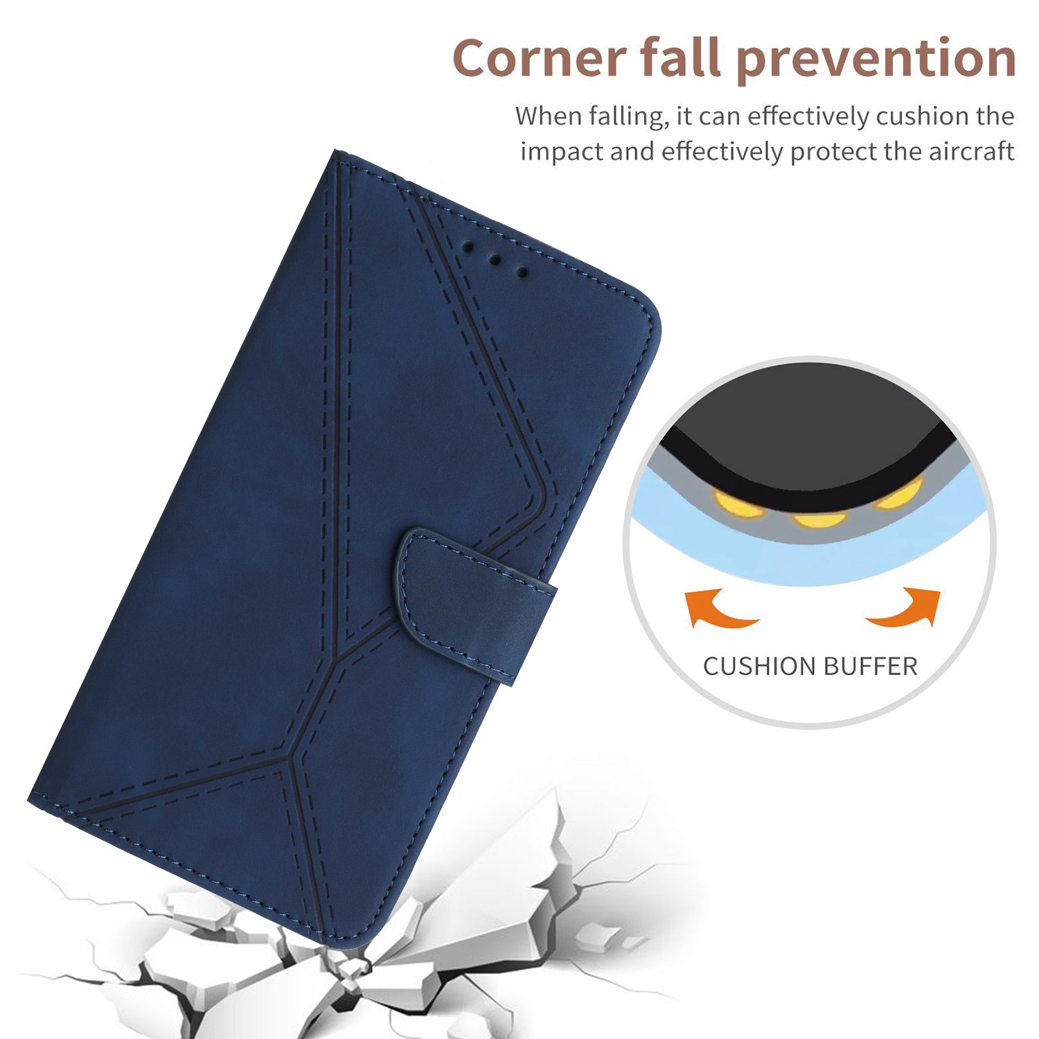 For Xiaomi Poco M8 5G / Redmi Note 15 5G (Global) / 15 4G (Global) Case Skin Touch Lines Imprinted PU Leather Flip Phone Cover - Blue