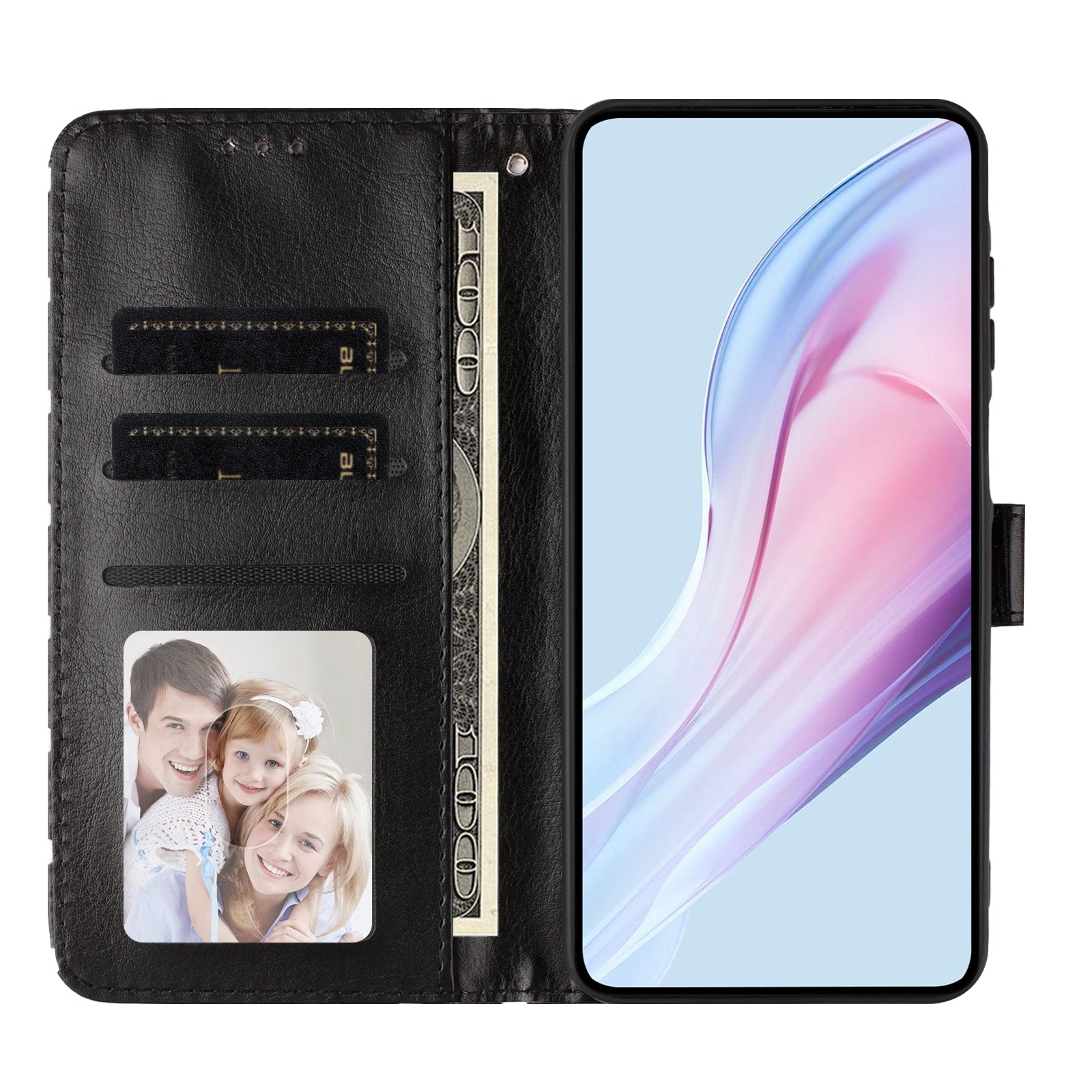 For Xiaomi Poco M8 5G / Redmi Note 15 5G (Global) / 15 4G (Global) Leather Case Polka Dot Pattern Wallet Stand Folio Phone Cover - Black