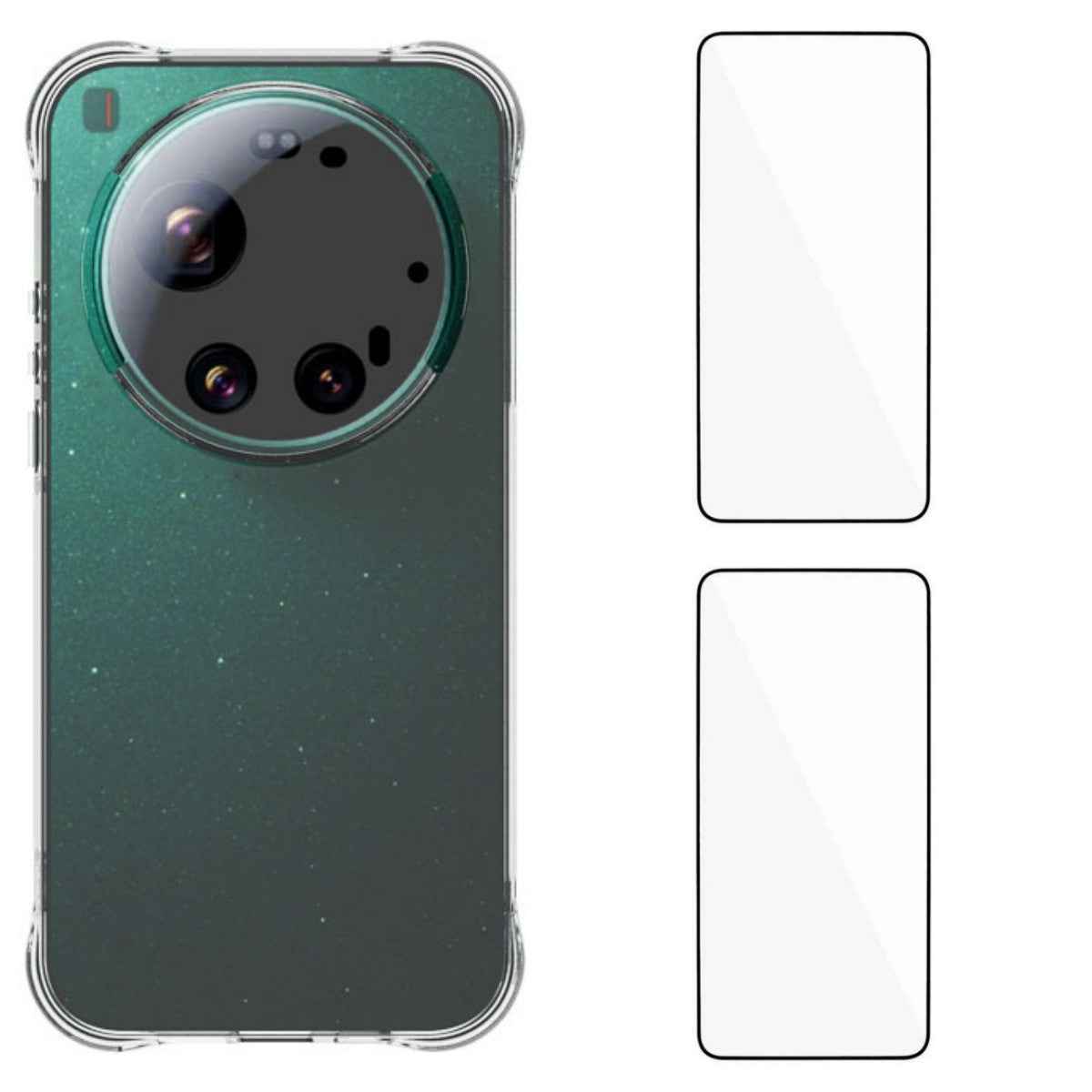 For Xiaomi 17 Ultra 5G TPU Case WANLONFENG WL2 Series 2.0mm Phone Cover with 2Pcs Tempered Glass Films - Transparent