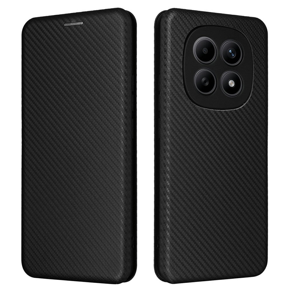 Phone Case For Xiaomi Poco M8 5G  /  Redmi Note 15 5G (Global)  /  15 4G (Global) Carbon Fiber Texture Drop-Proof PU Leather Phone Cover - Black