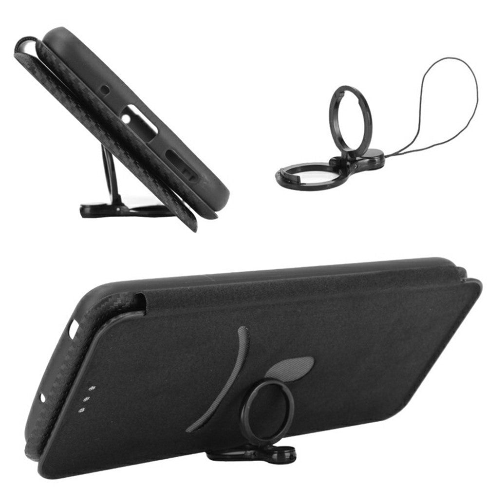 Phone Case For Xiaomi Poco M8 5G  /  Redmi Note 15 5G (Global)  /  15 4G (Global) Carbon Fiber Texture Drop-Proof PU Leather Phone Cover - Black