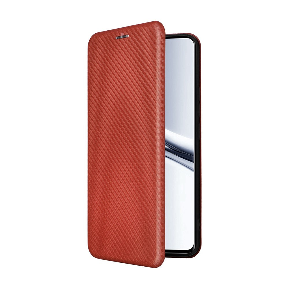 Phone Case For Xiaomi Poco M8 5G  /  Redmi Note 15 5G (Global)  /  15 4G (Global) Carbon Fiber Texture Drop-Proof PU Leather Phone Cover - Brown